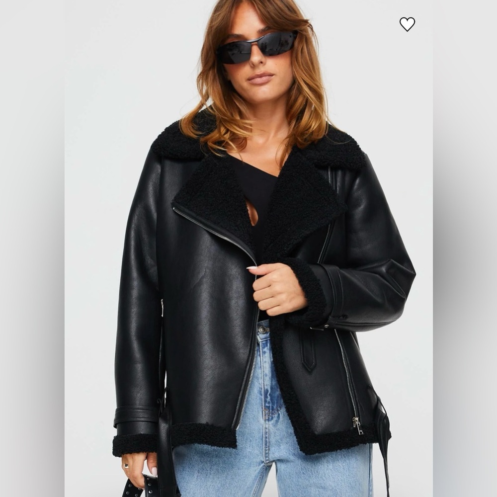 Princess Polly Black Leather Jacket